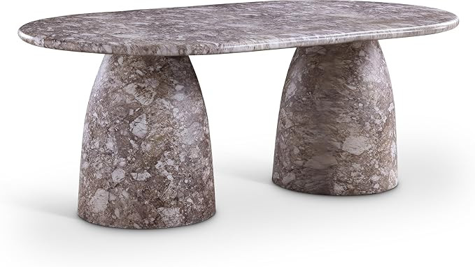 Meridian Furniture 702Brown-T Cosenza Collection Art Deco 78" Indoor/Outdoor Concrete Dining Tabl... | Amazon (US)