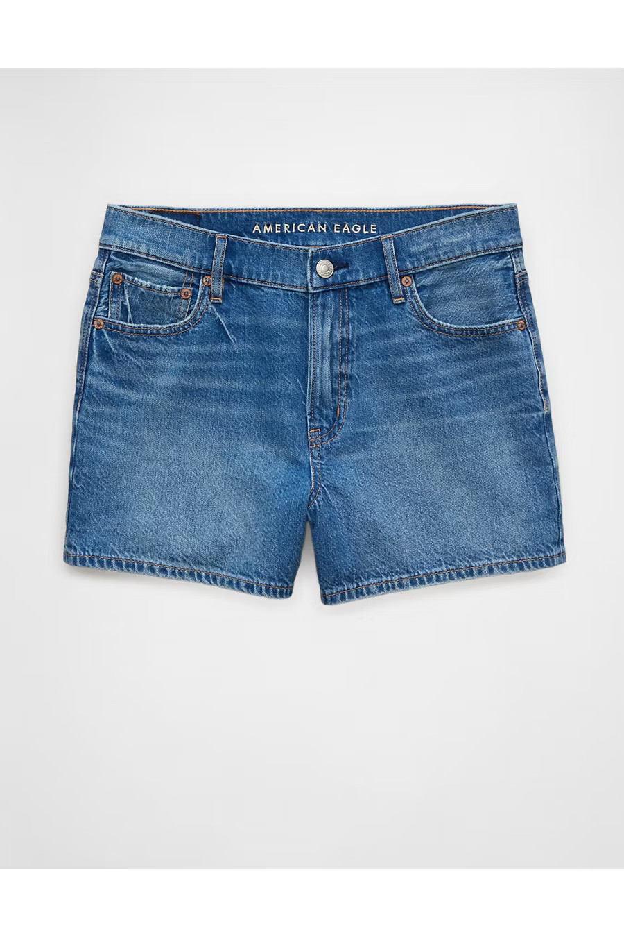 AE Strigid Super High-Waisted Relaxed Denim Short Women's Medium Tinted Indigo 00 | American Eagle Outfitters (US & CA)