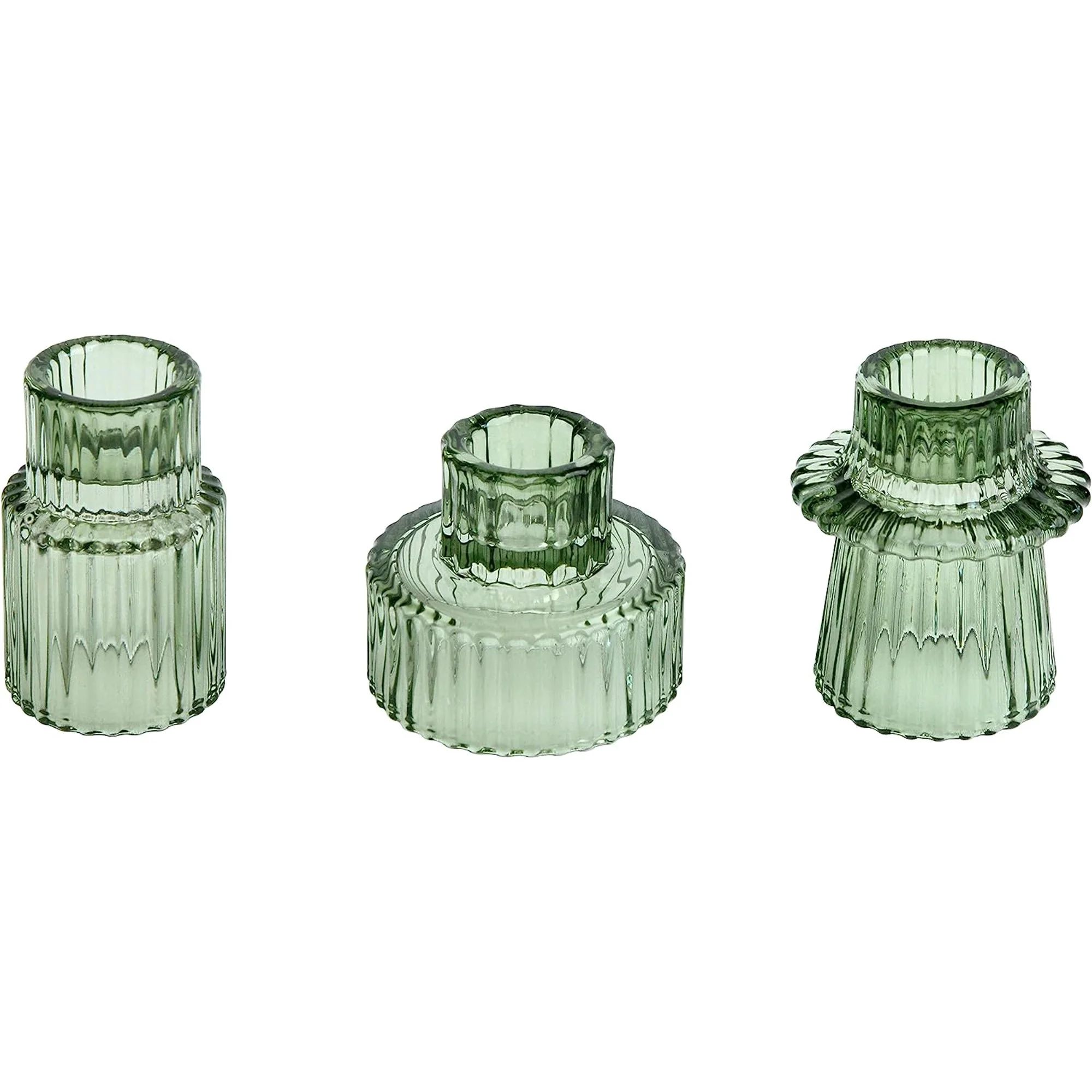 HofferRuffer Set of 3 Taper Glass Candle Holders, Tealight Candlestick Holders for Home Decoratio... | Walmart (US)