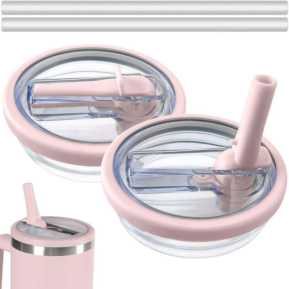 2 Pack Flip Straw Leak Proof Lid for Stanley 40 oz Tumbler Quencher - 40oz Reusable Spill Proof L... | Amazon (US)