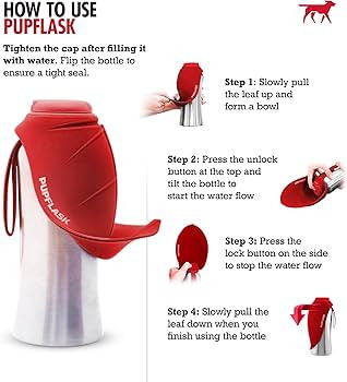 PupFlask Large Dog Water Bottle | 27 or 40 OZ Stainless Steel | Convenient Dog Water Dispenser | ... | Amazon (US)