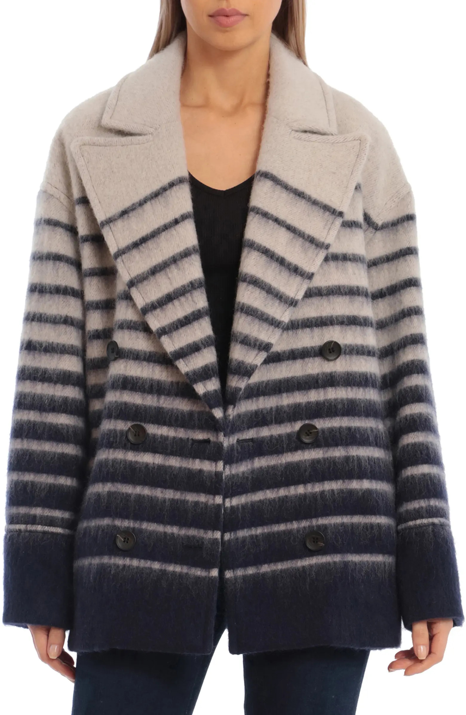 Sailor Stripe Double Breasted Peacoat | Nordstrom