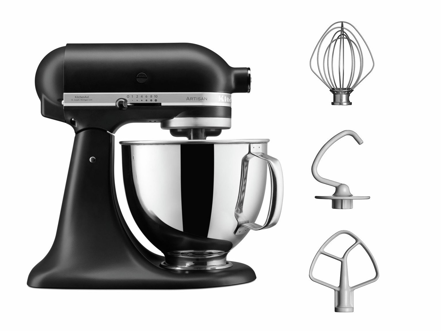 KitchenAid 5KSM125BBM Artisan 4.8L Stand Mixer - Black | argos.co.uk