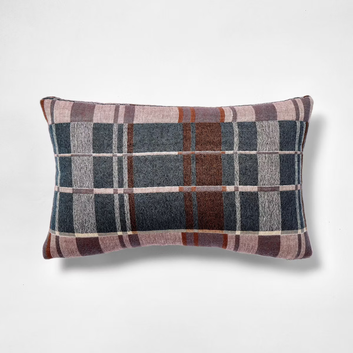 Lumbar Woven Grid Pillow Neutral/Navy/Tan - Threshold designed with Studio McGee | Target