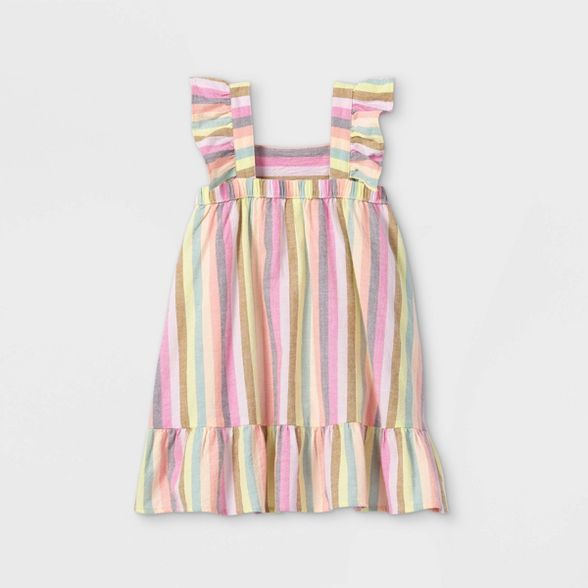 Toddler Girls' Striped Ruffle Sleeve Dress - Cat & Jack™ | Target