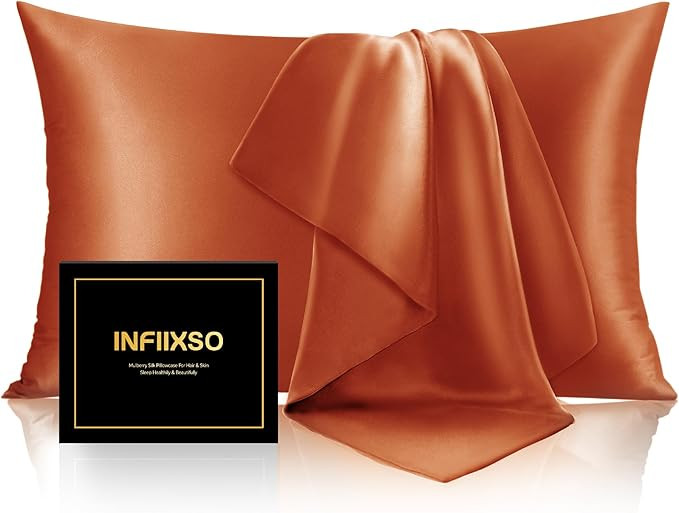 INFIIXSO Mulberry Silk Pillowcase for Hair and Skin, Silk Pillow Cases Queen Size Set of 2 with H... | Amazon (US)
