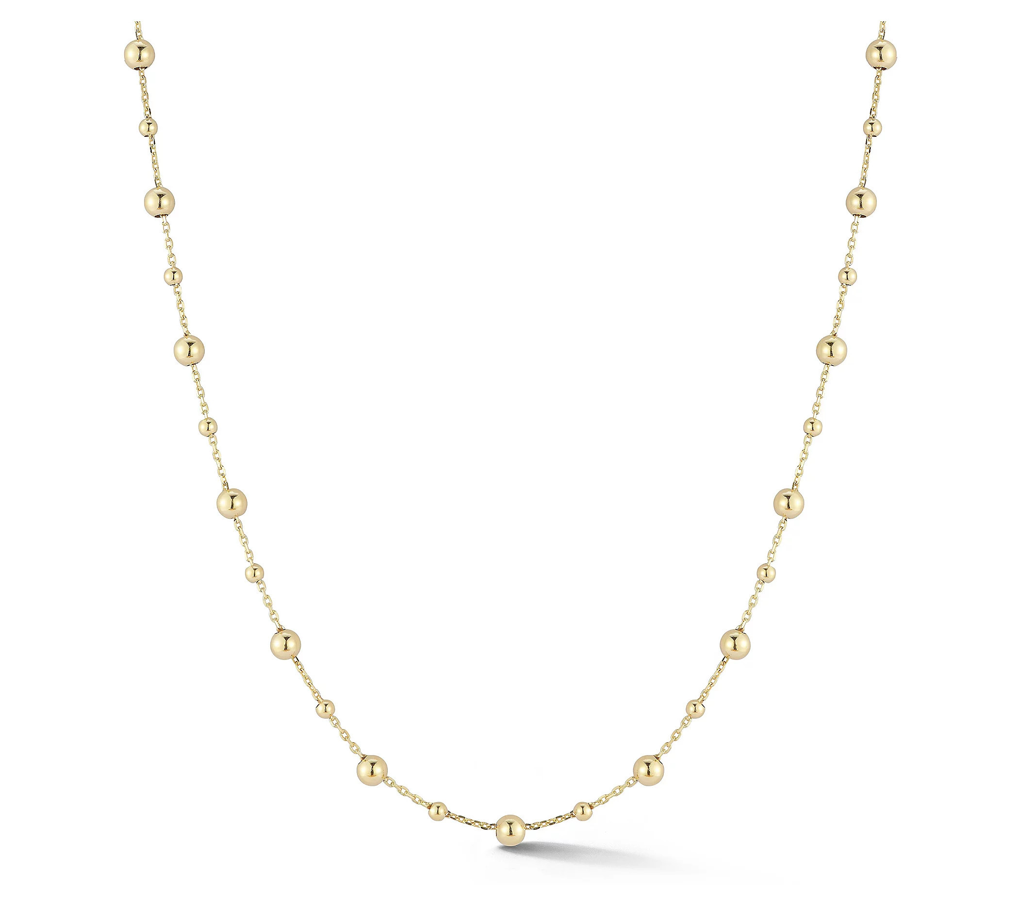 Italian Gold Ball Chain Necklace, 14K | QVC