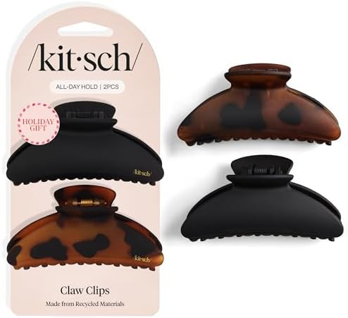 Kitsch Medium Hair Clips for Women, Strong Hold, Recycled Plastic Claw Clips for Thick Hair | Gre... | Amazon (US)