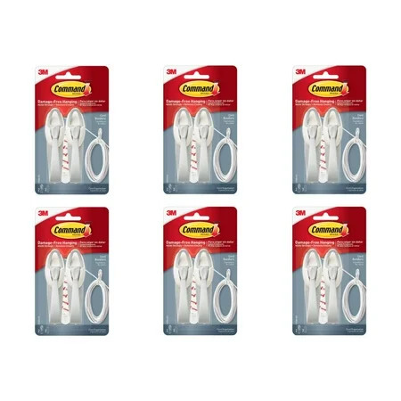 3M Command Cord Cable Bundlers Cable Wraps White 2 Count 6 Pack | Walmart (US)