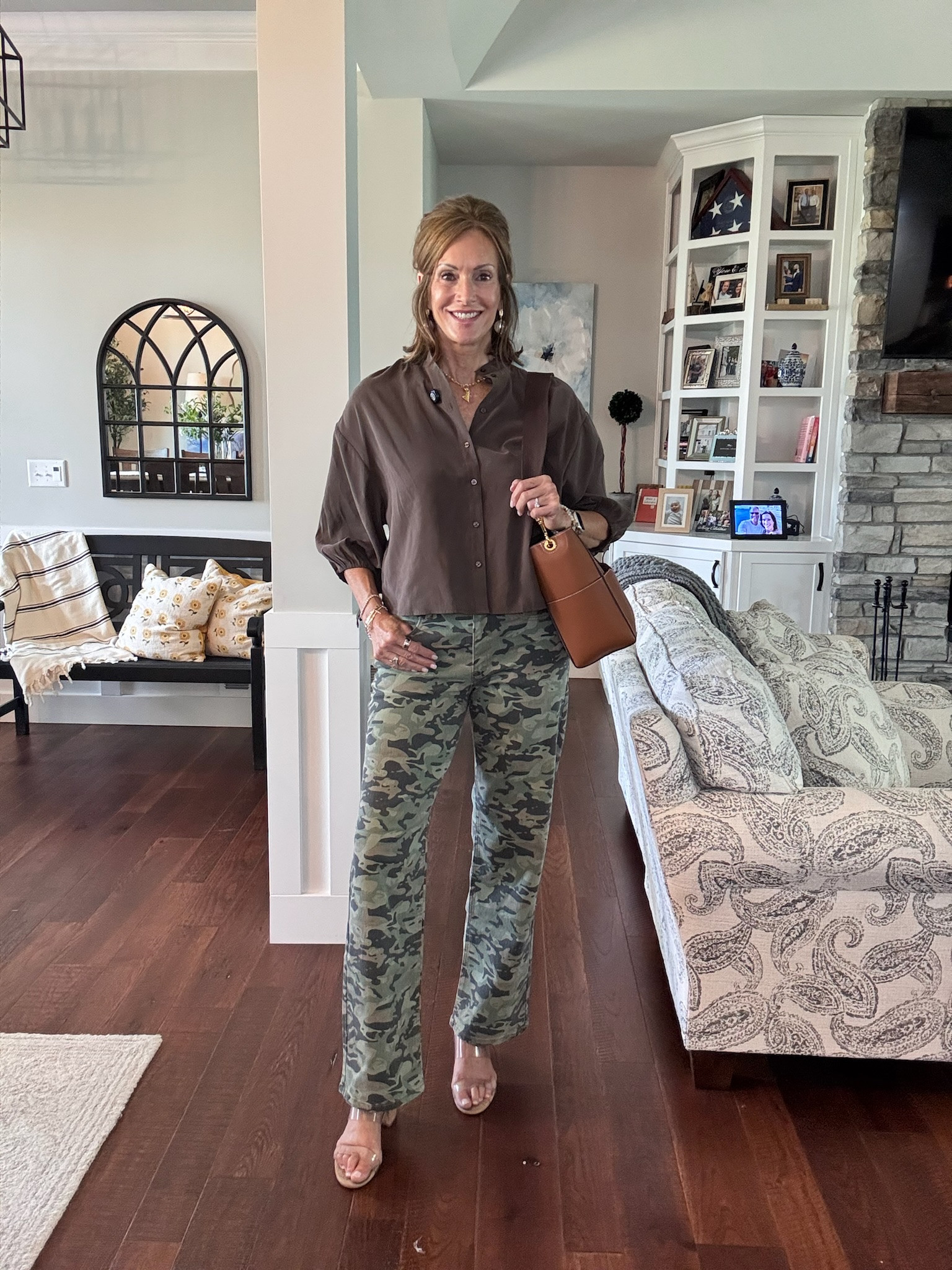 Camo pants - size 28 Brown top - medium

#LTKMidsize #LTKOver40 #LTKootd