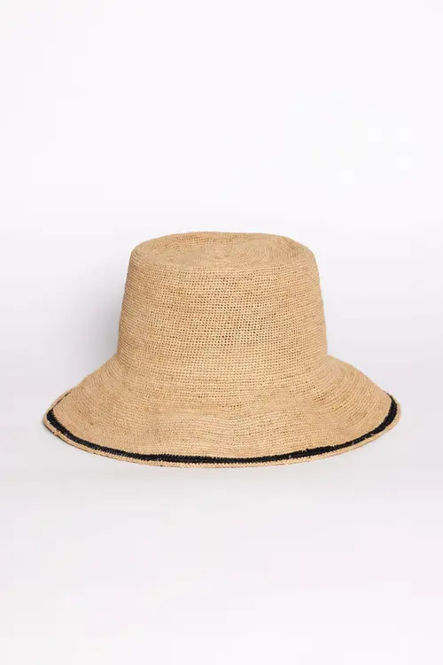 Hat Attack Stripe Modern Crochet Bucket in Natural/black at Nordstrom | Nordstrom