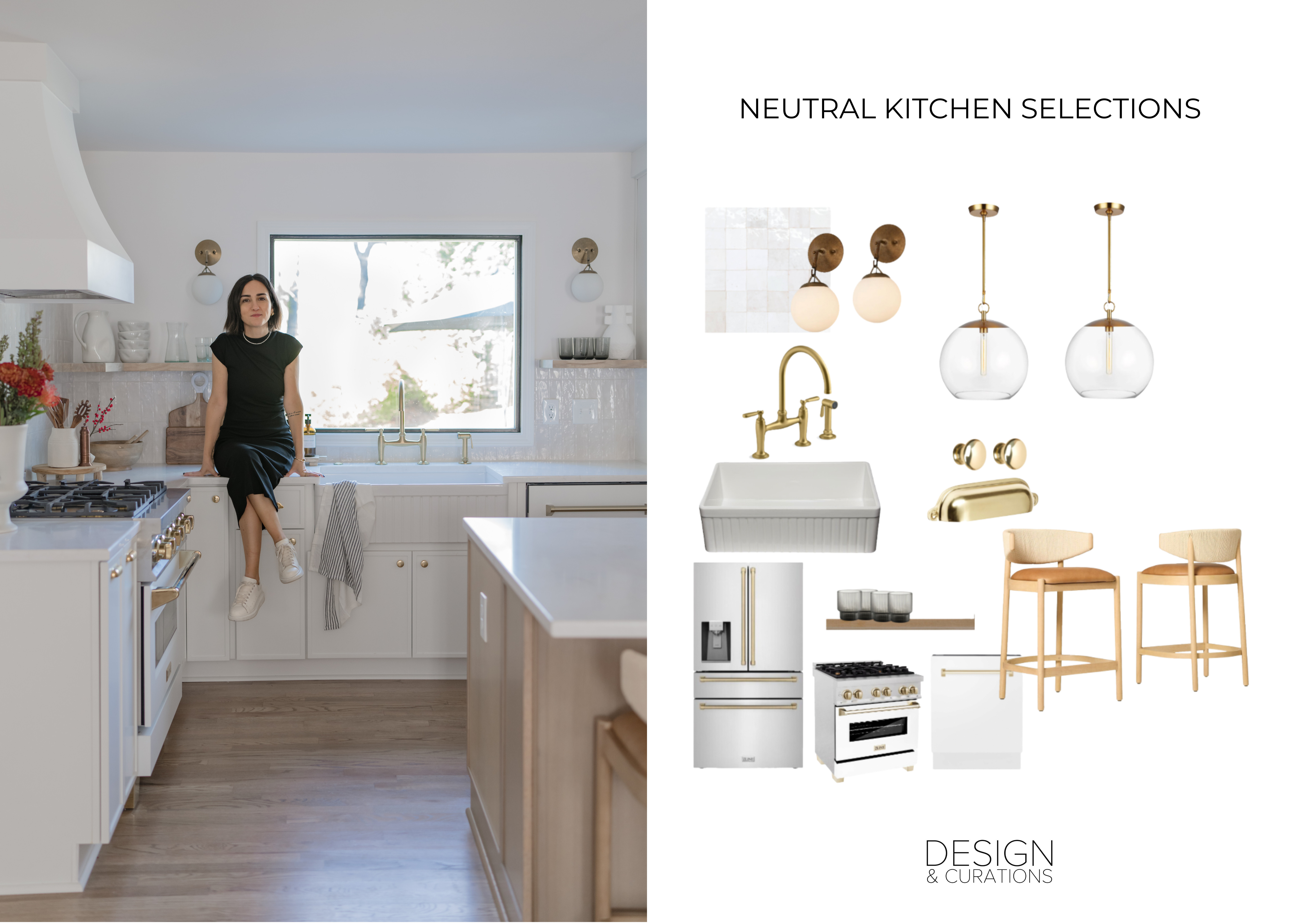 A neutral kitchen that was far from boring—one that balanced functionality and style seamlessly.

Fluted sink, brass faucet, brass hand pulls, hardware, cutting boards, kitchen decor, kitchen stools, glass globe pendants, sconces, white appliances, zline appliances, zellige square tile 

 

#LTKHome #LTKFindsUnder100