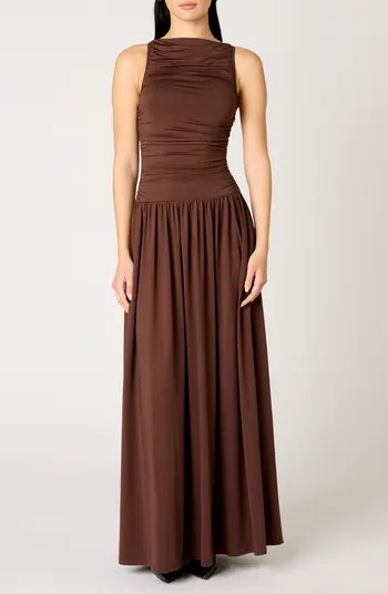 Clea Ruched Sleeveless Drop Waist Maxi Dress | Nordstrom