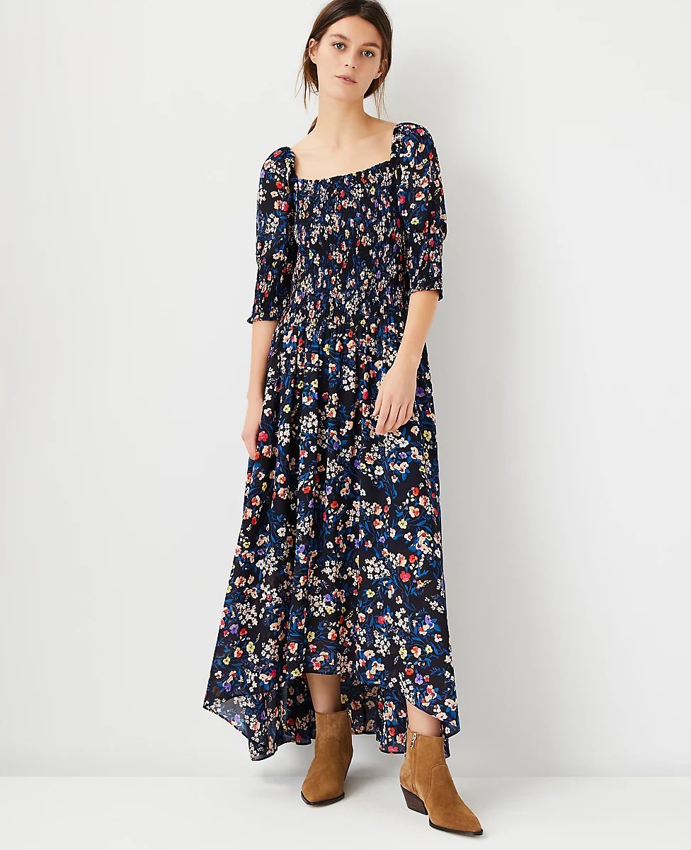 Floral Smocked Maxi Dress | Ann Taylor (US)