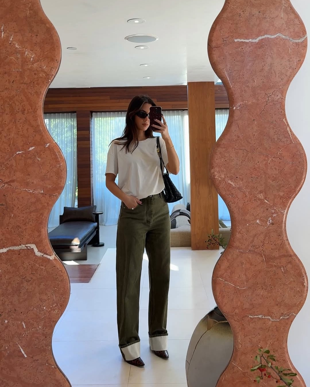 These cuffed olive green denim jeans from Bottega are so good!

#LTKShoeCrush #LTKItBag #LTKStyleTip