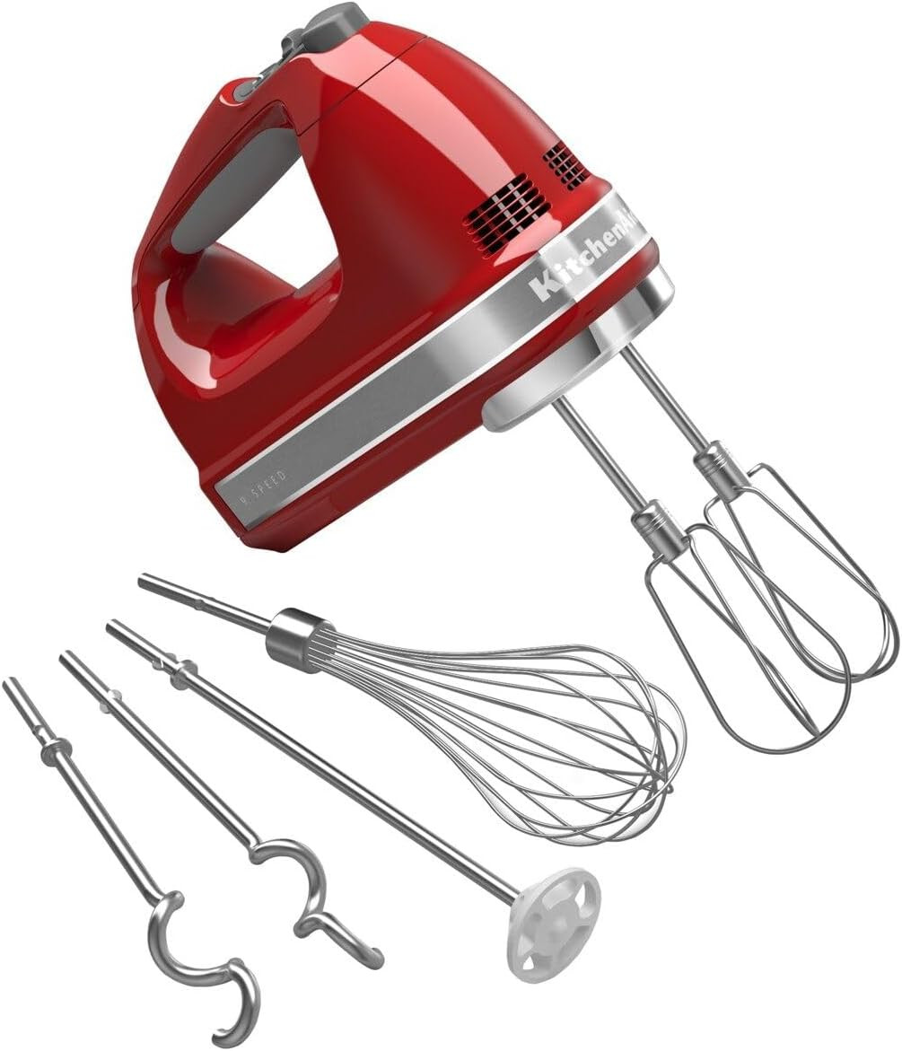 KitchenAid 9 Speed Hand Mixer w/Accessories, KHM926, Empire Red | Amazon (US)