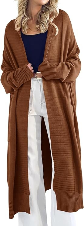 Danedvi Womens Long Cardigan Sweaters 2025 Fall Chunky Knit Oversized Slouchy Open Front Warm Coa... | Amazon (US)