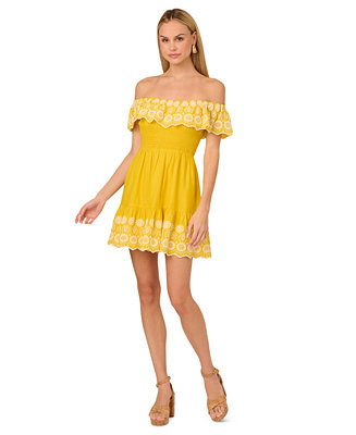 Adrianna by Adrianna Papell Women's Cotton Ruffled Dress - Macy's | Macy's