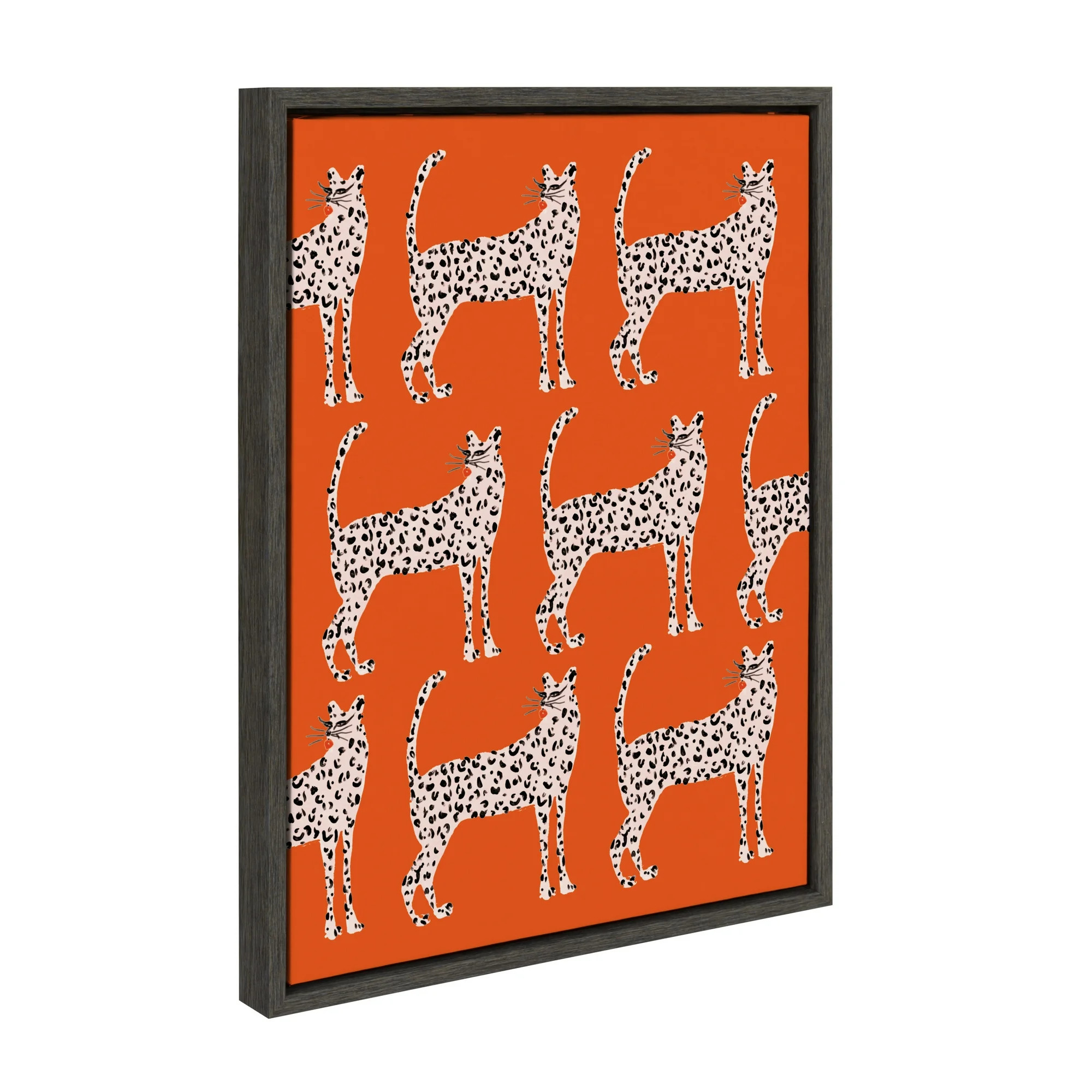 Kate and Laurel Sylvie Sassy Pink Cheetahs Framed Canvas Wall Art by Kendra Dandy of Bouffants an... | Walmart (US)