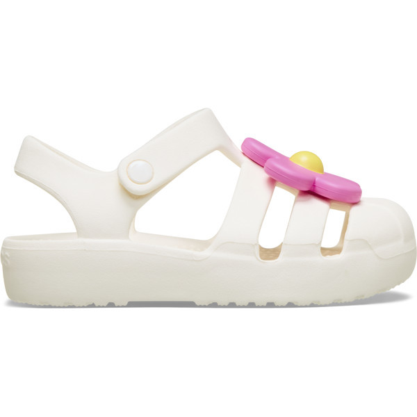 Girls' Crocs Classic Flower Fisherman Closed Toe Sandals Toddler 4T Chalk | Scheels Sports