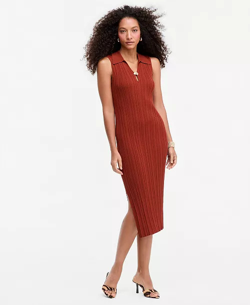 Women's Ribbed-Knit Body-Con Sleeveless Sweater Dress | Macy's