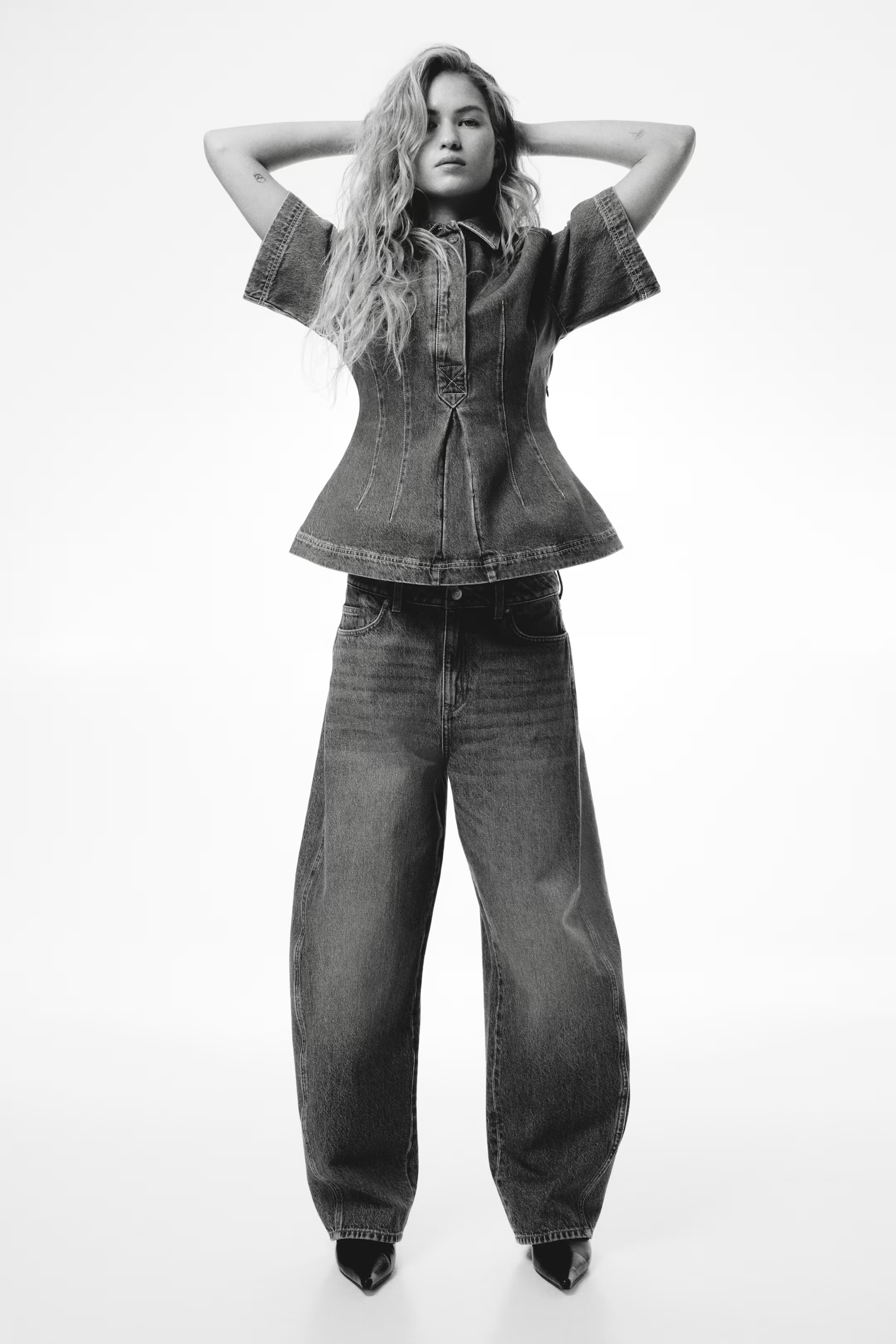 Defined-Waist Denim Shirt | H&M (US + CA)