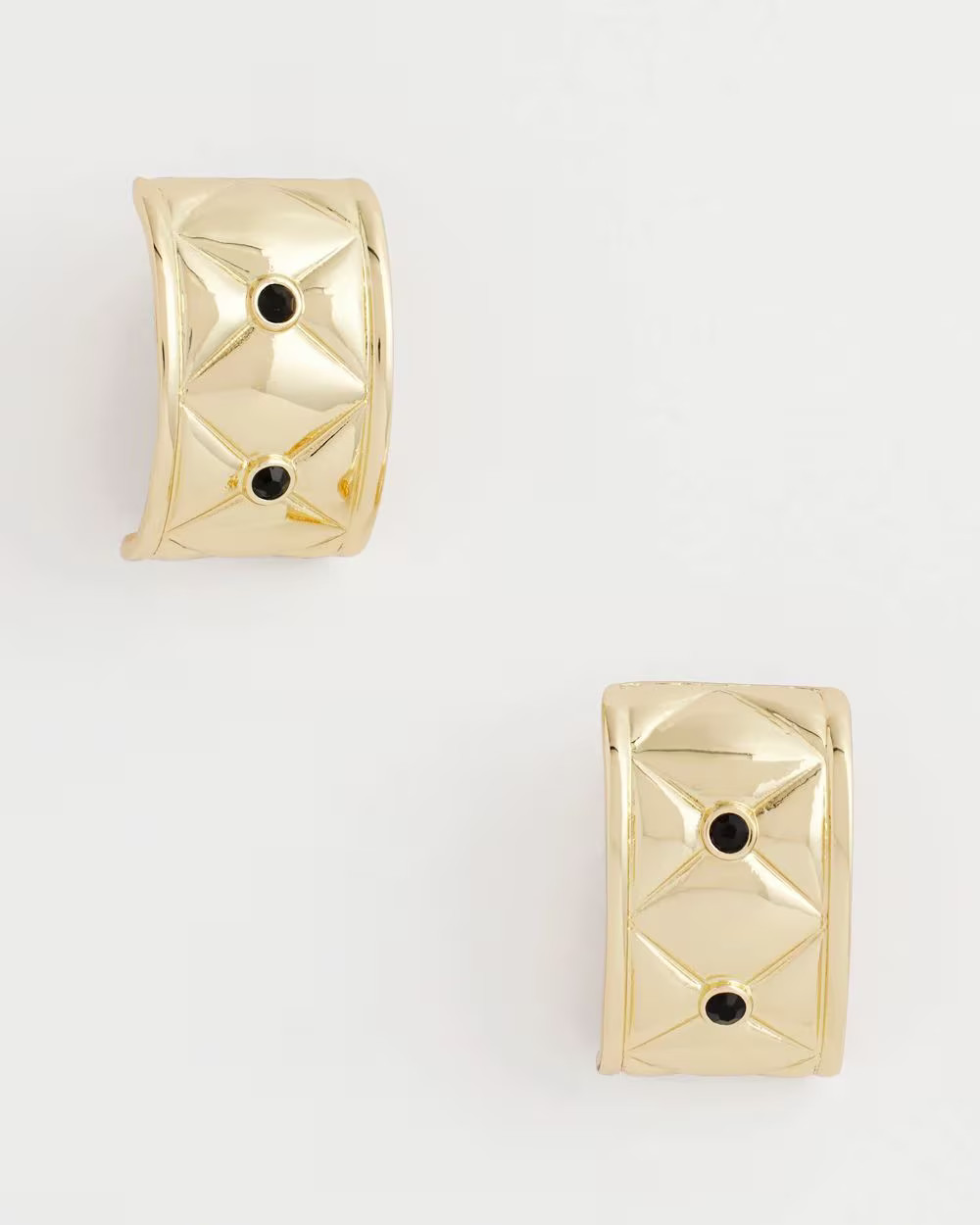 Black & Gold Quilted  Clip on Earrings | Chico's
