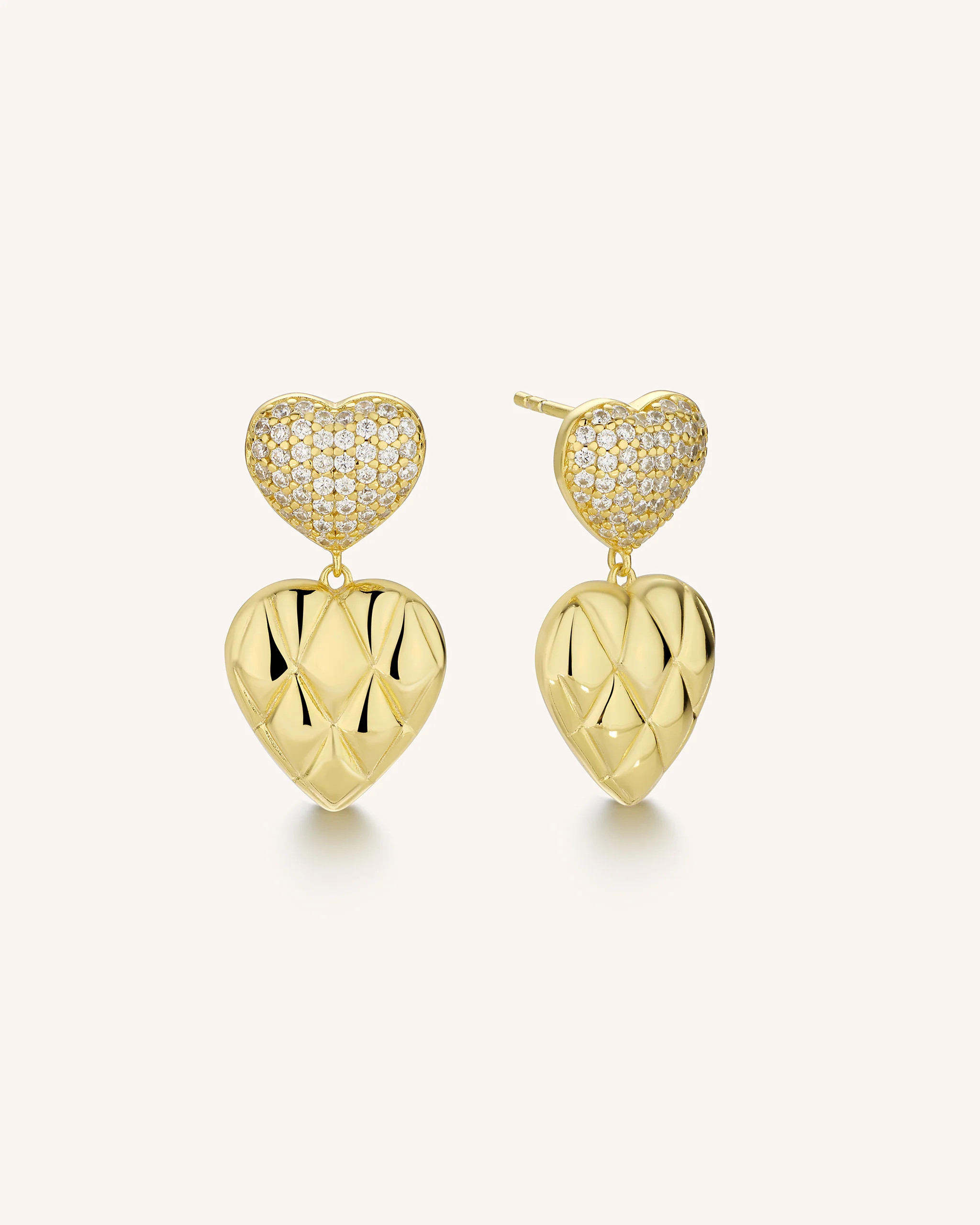 Dual Heart Earrings | PEACHMIND