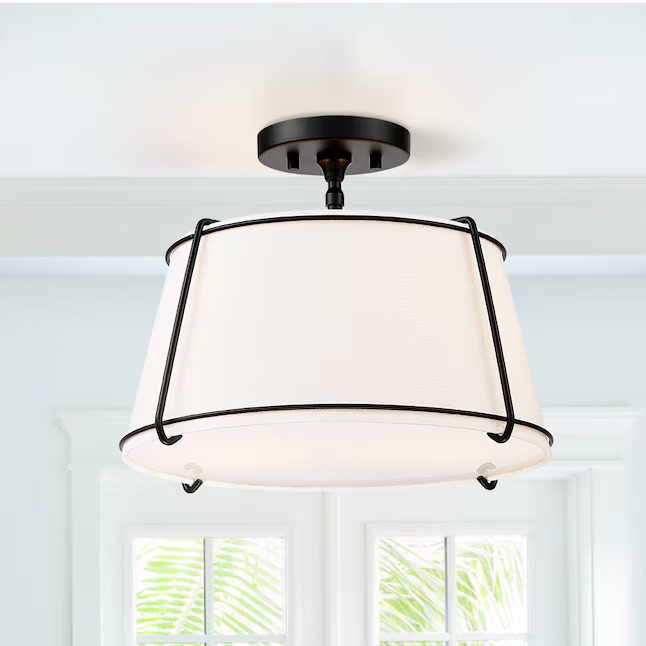True Fine Crass 2-Light Black Semi-Flush mount light | Lowe's