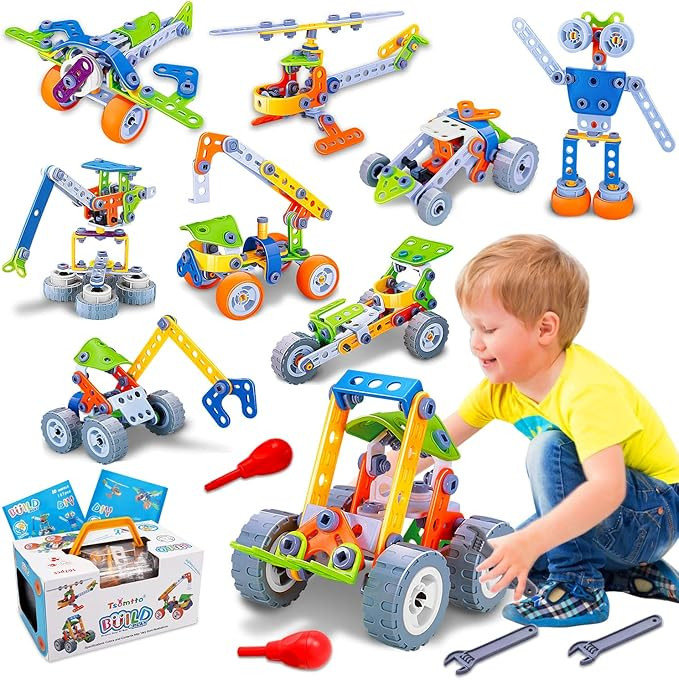 10 in 1 STEM Toys for 4 5 6 7 8+ Year Old Boy Girl Birthday Gifts Building Toys for Kids Ages 4-8... | Amazon (US)