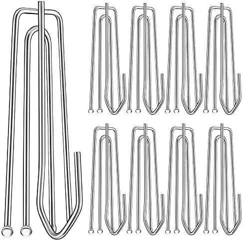 30Pcs Stainless Steel Curtain Pleat Hooks Drapery Hook and Pin for Pleated Drapes4 Prongs Pinch Plea | Amazon (US)