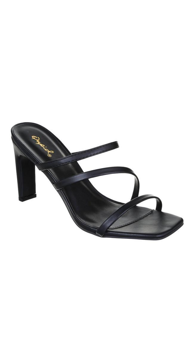 Women's Faux Leather Kaylee Heels - Black-Black-5589184210001   | Burkes Outlet | bealls