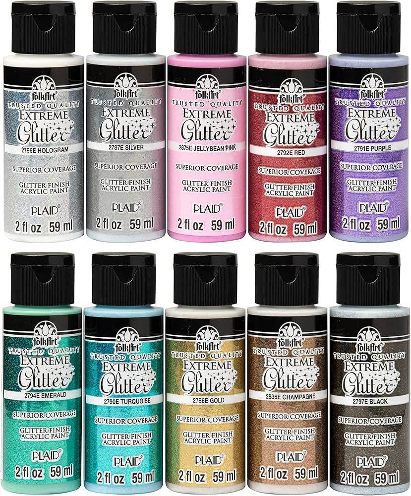 FolkArt Extreme Glitter Acrylic Craft Paint Set Formulated to be Non-Toxic and Designed for Begin... | Amazon (US)