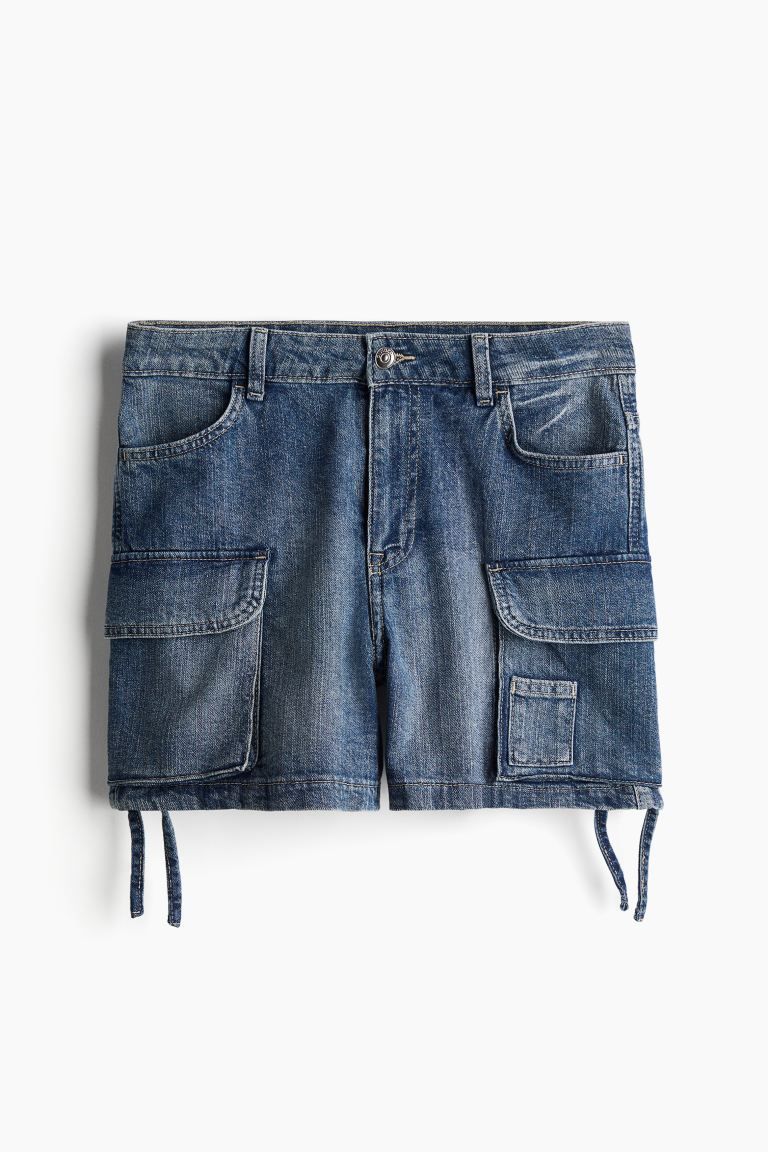 Regular Denim Cargo Shorts - Denim blue - Ladies | H&M US | H&M (US + CA)