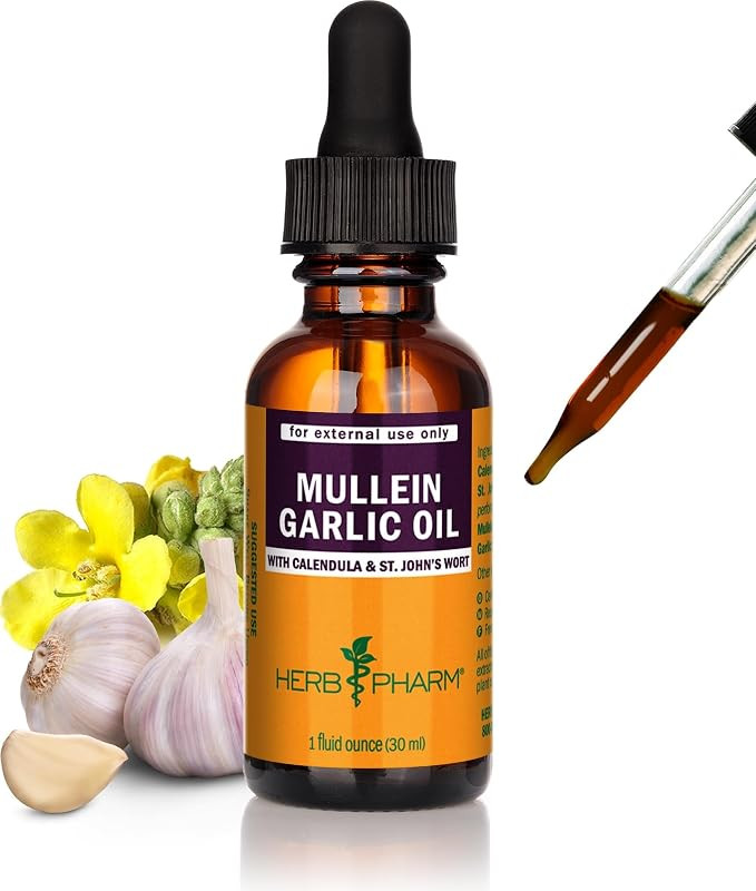 Herb Pharm Mullein Garlic Oil: Infused Oil for Topical External Use with Certified Organic Mullei... | Amazon (US)