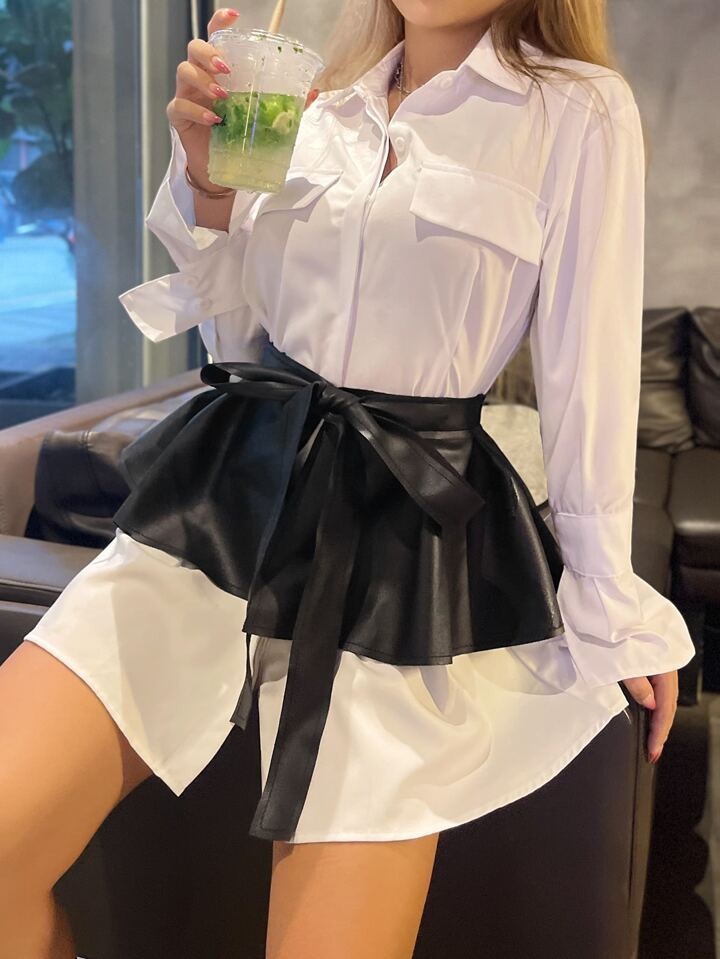 Bow Decor Waist Skirt | SHEIN