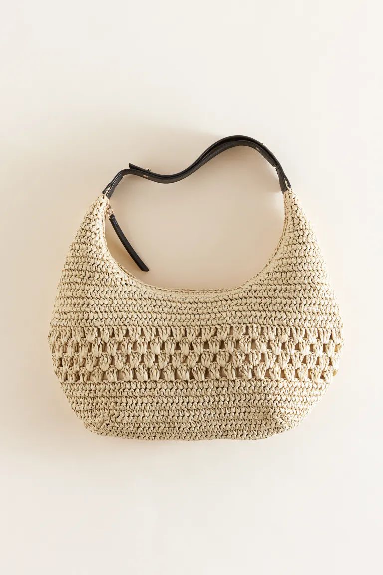 Straw Shoulder Bag - Light beige - Ladies | H&M US | H&M (US + CA)