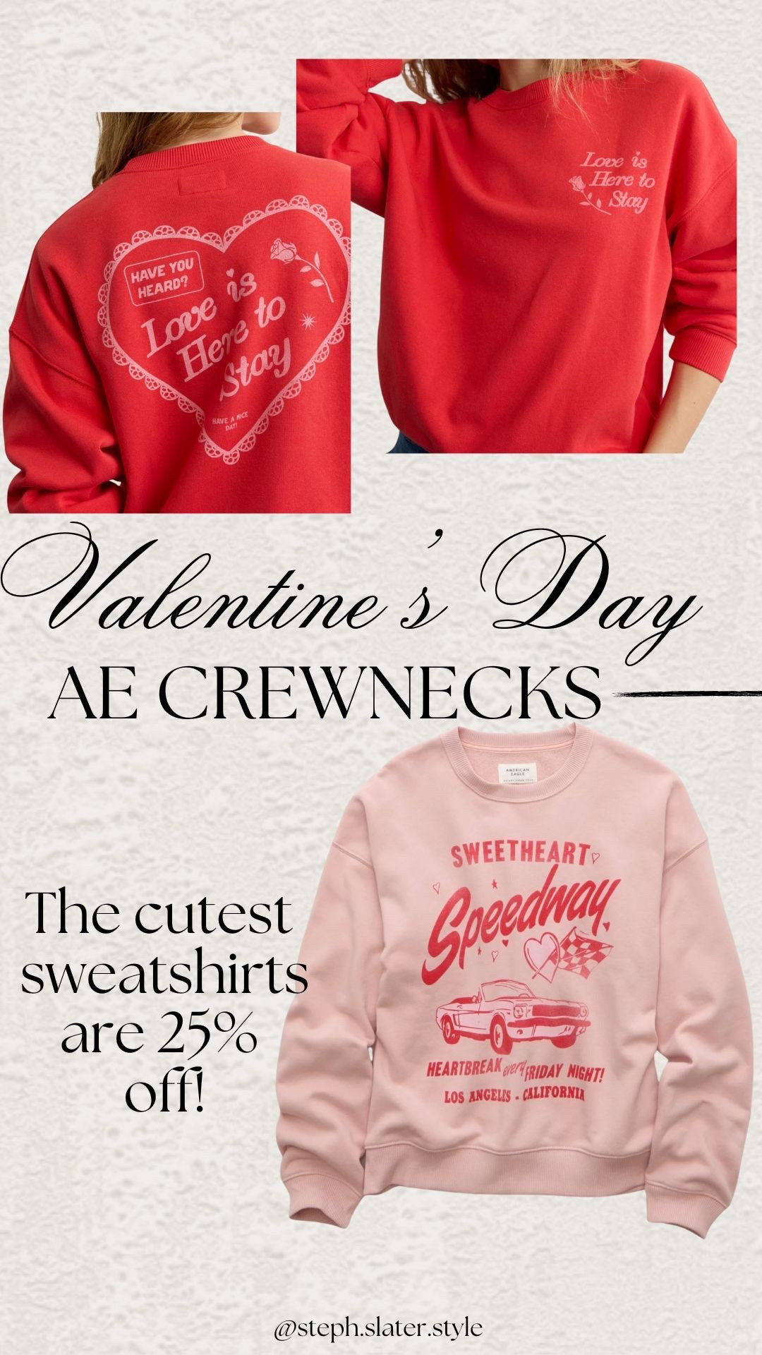 AE Valentine’s Day crewnecks on sale now! 

#LTKSeasonal #LTKSaleAlert