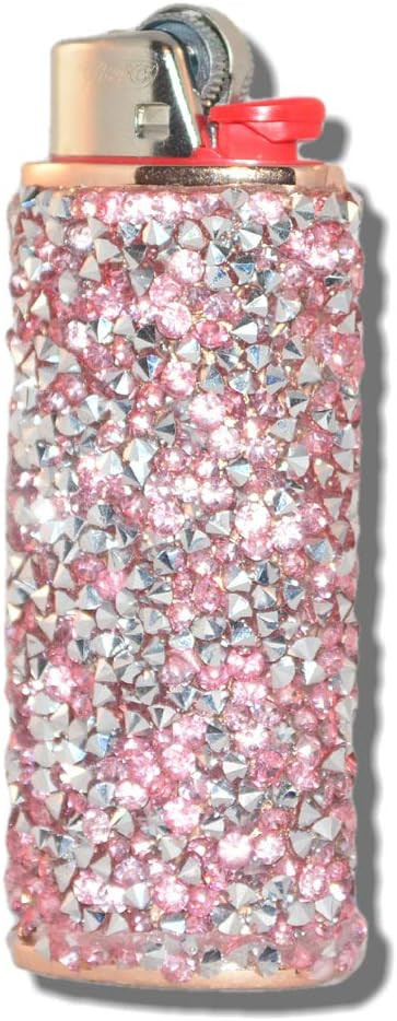Rose-Gold Lighter Cover Sleeve with Pink Stones and Silver Flake Glitz LS9 | Amazon (US)