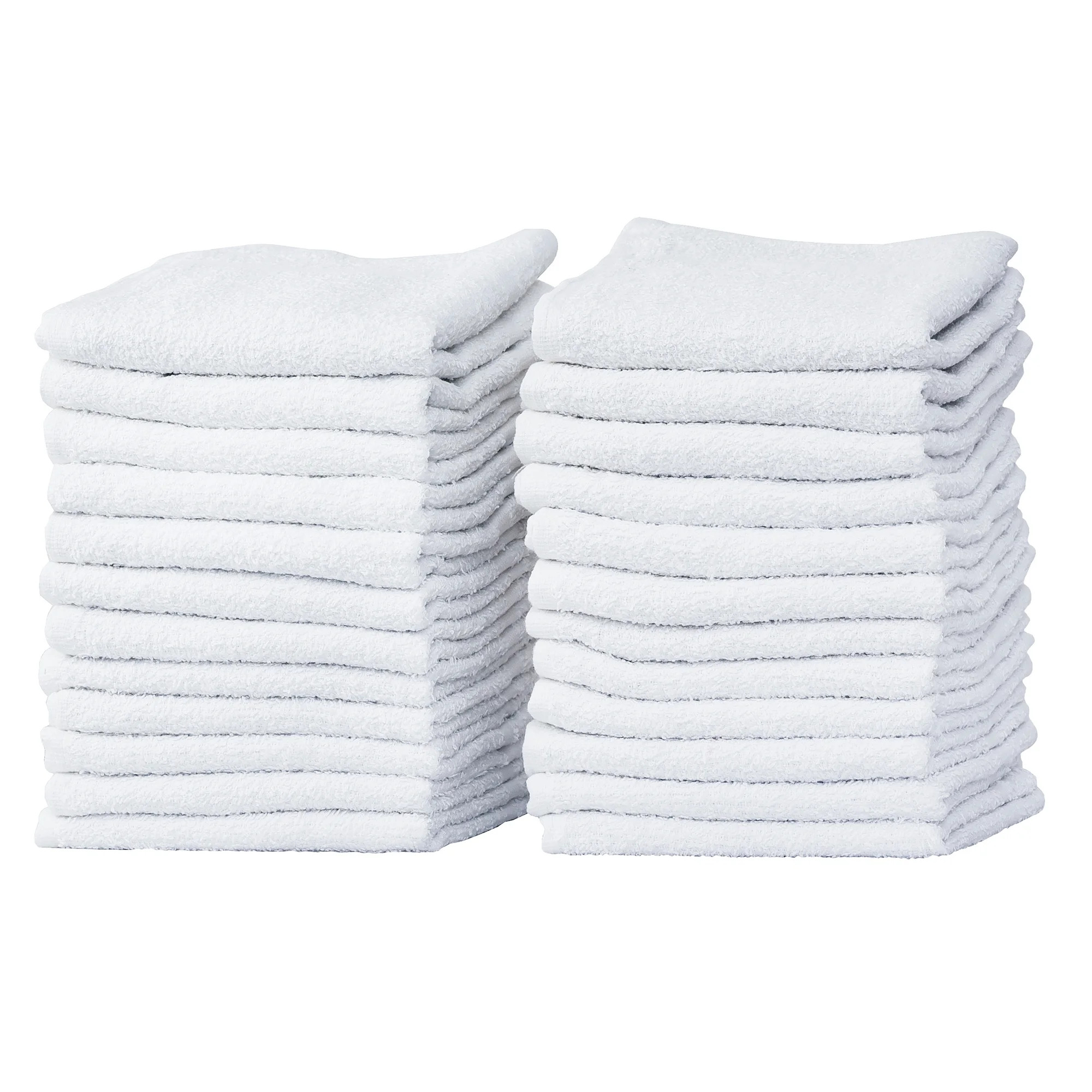 Pacific Linens 24-Pack White 100% Cotton Towel Washcloths, Durable, Lightweight, Commercial Grade... | Walmart (US)