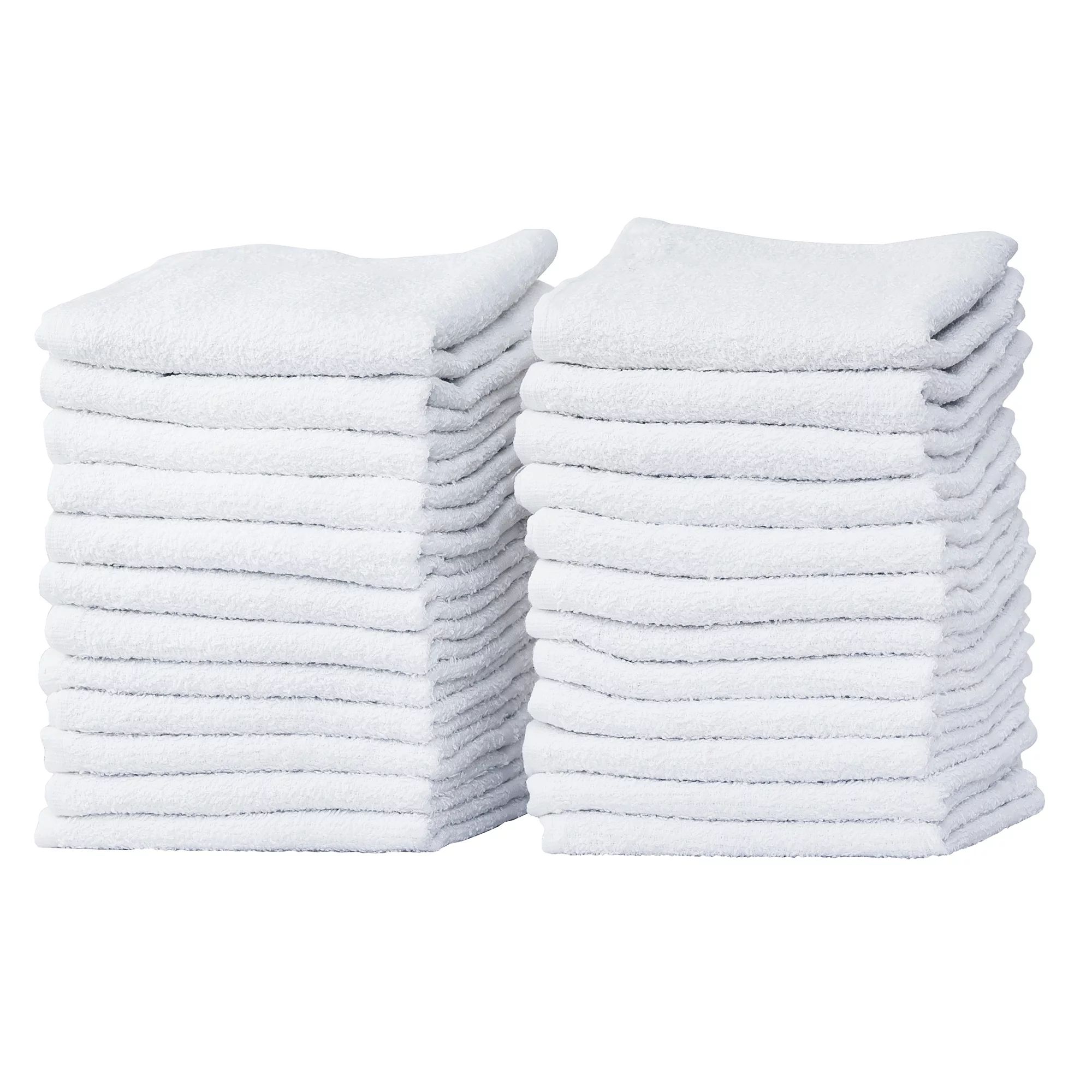 Pacific Linens 24-Pack White 100% Cotton Towel Washcloths, Durable, Lightweight, Commercial Grade... | Walmart (US)