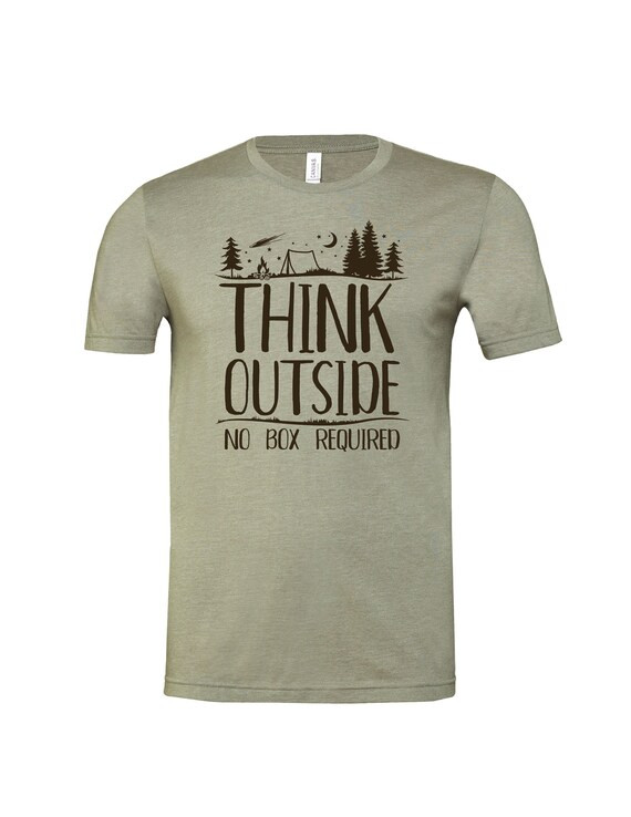 Think Outside... No Box Required. Soft lightweight T-shirt. (3001CVC) | Etsy (US)