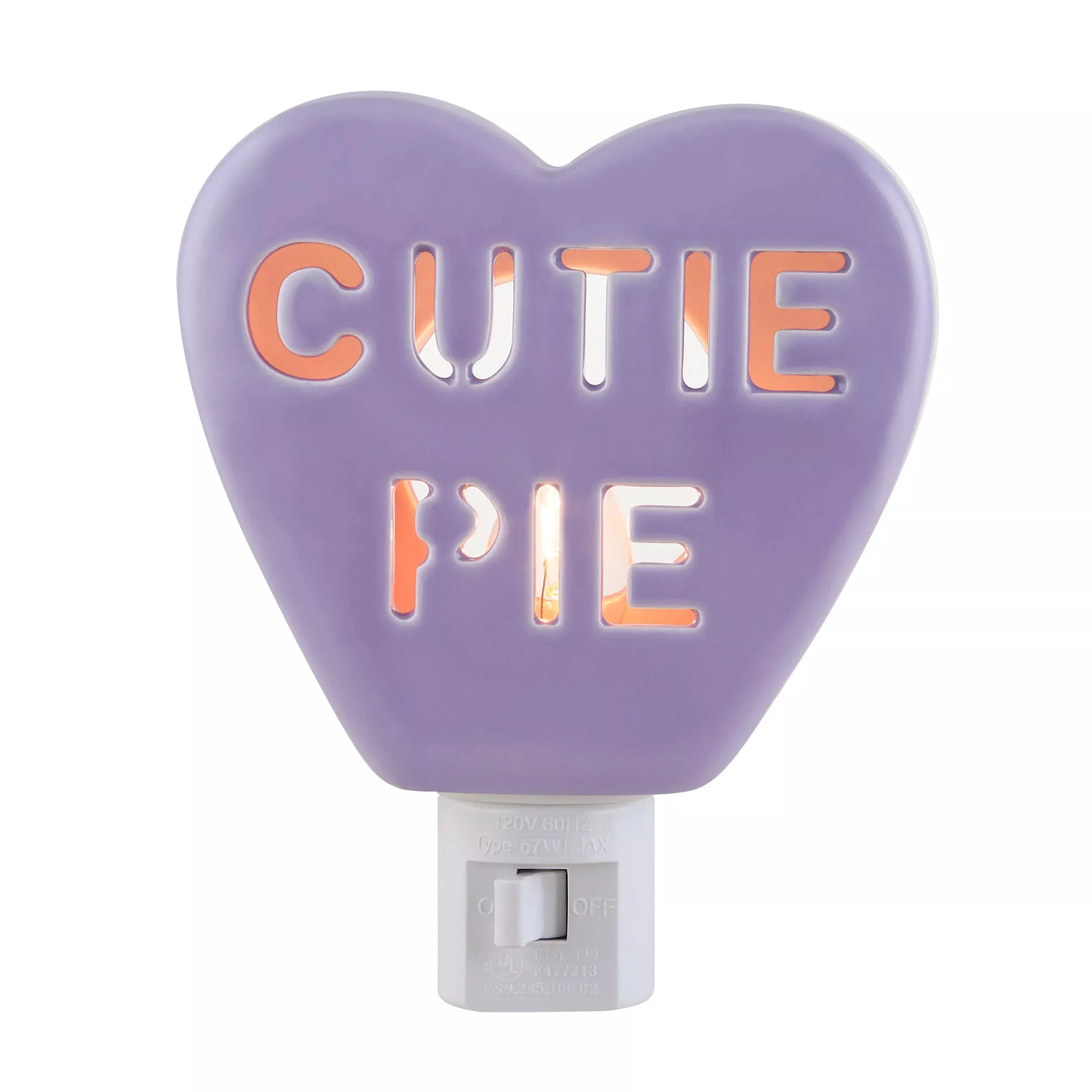 Miss Valentine Ceramic Candy Heart Cutie Pie Purple Nightlight - Walmart.com | Walmart (US)
