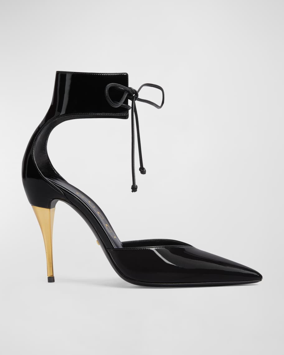 Gucci Priscilla Ankle-Strap Patent Leather Pumps | Neiman Marcus
