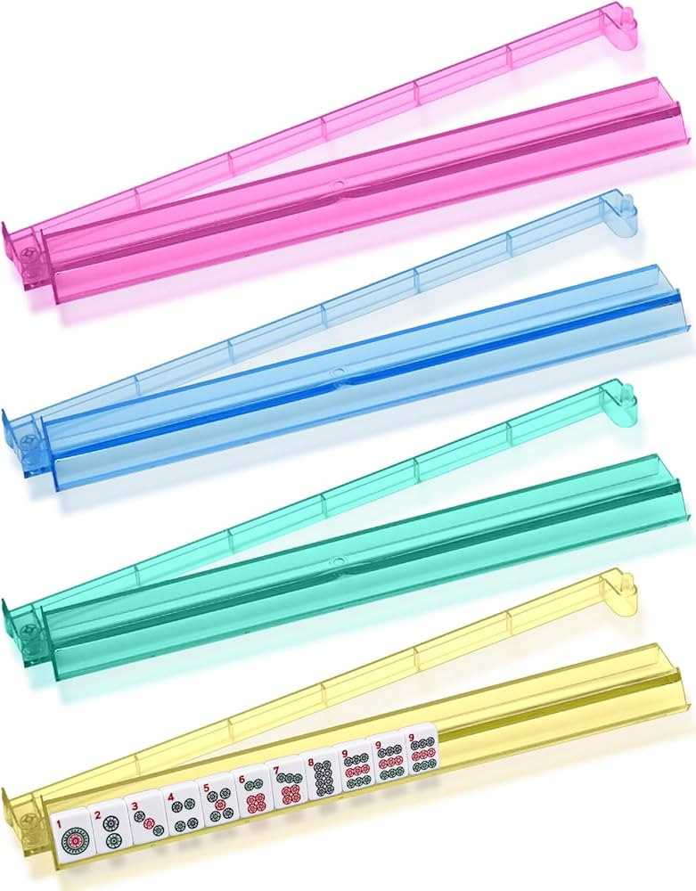 Mahjong Racks with Pushers Set of 4 Colors, 18.5'' Plastic American Mahjong Tile Racks, Mah Jongg... | Amazon (US)