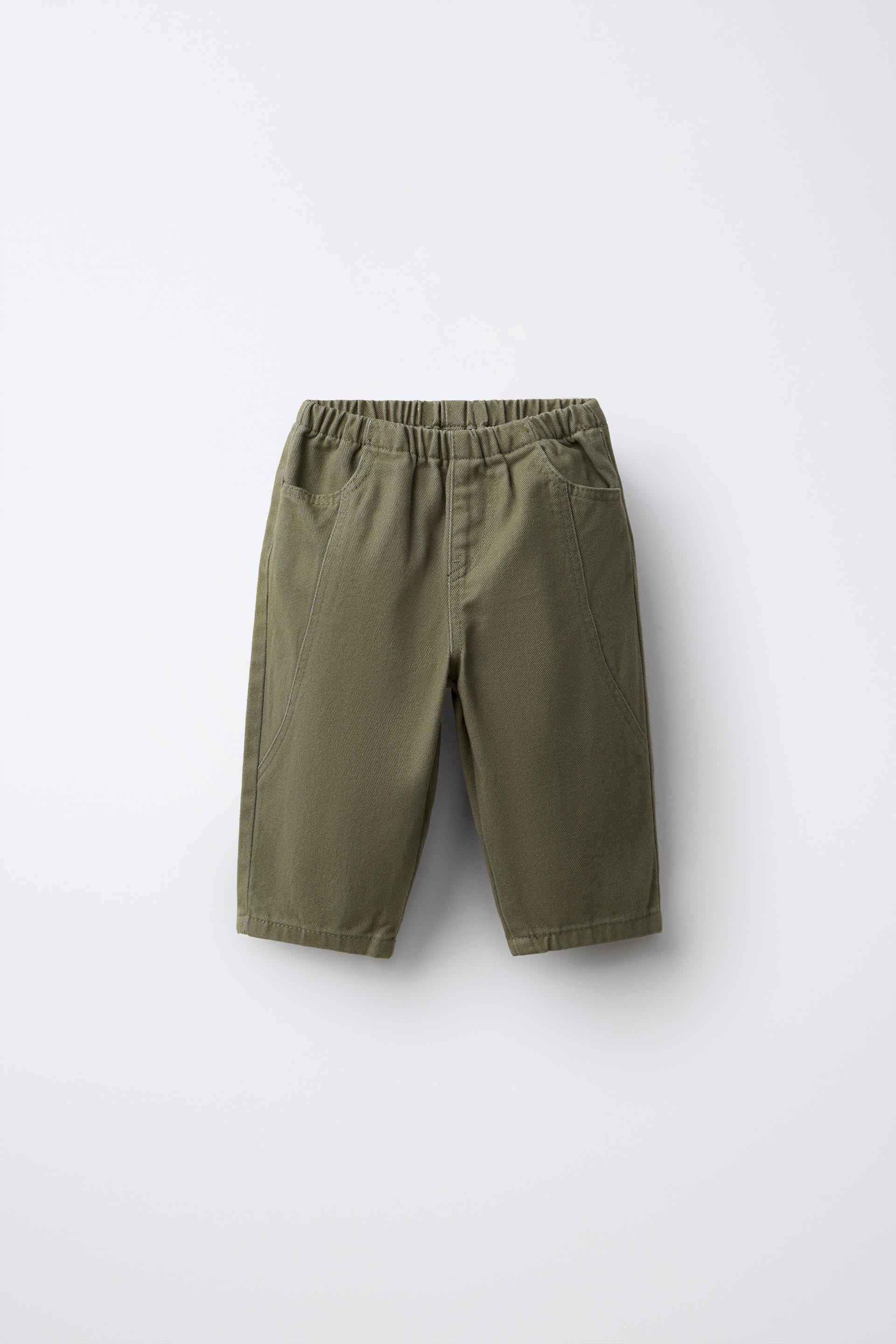Zara - Seamed Twill Pants - Khaki - 9-12 Months (31,5 Inches) - Kids | Zara US