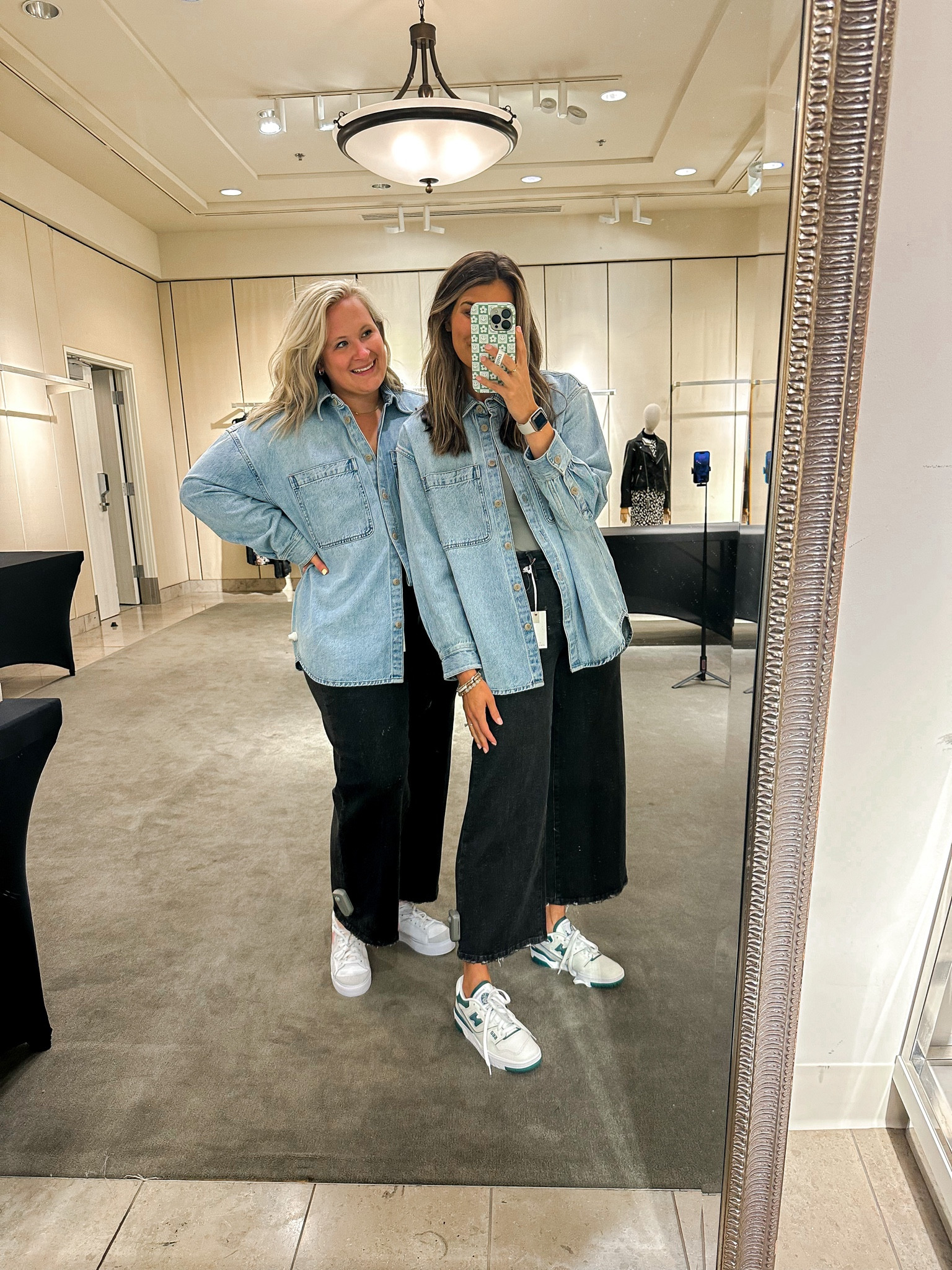 This entire look is giving us major 90 vibes! We love this Nsale look! These jeans are so stretchy
Mm- xs denim, s bodysuit, 4 jeans
Jamie - xl denim, xl bodysuit, 12 jeans 

#LTKxNSale