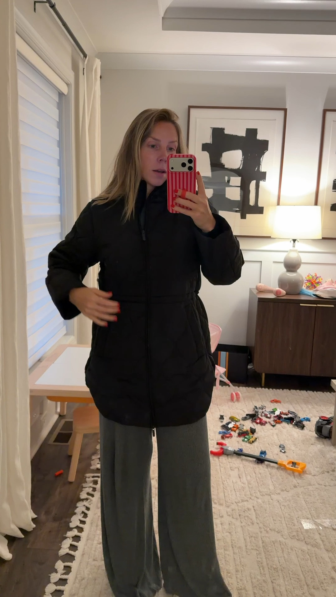 This is a great lightweight jacket included in the Nordstrom anniversary sale! Fits true - I’m in a small and there’s some room to wear bulkier clothes under in the fall and winter. Love the length!