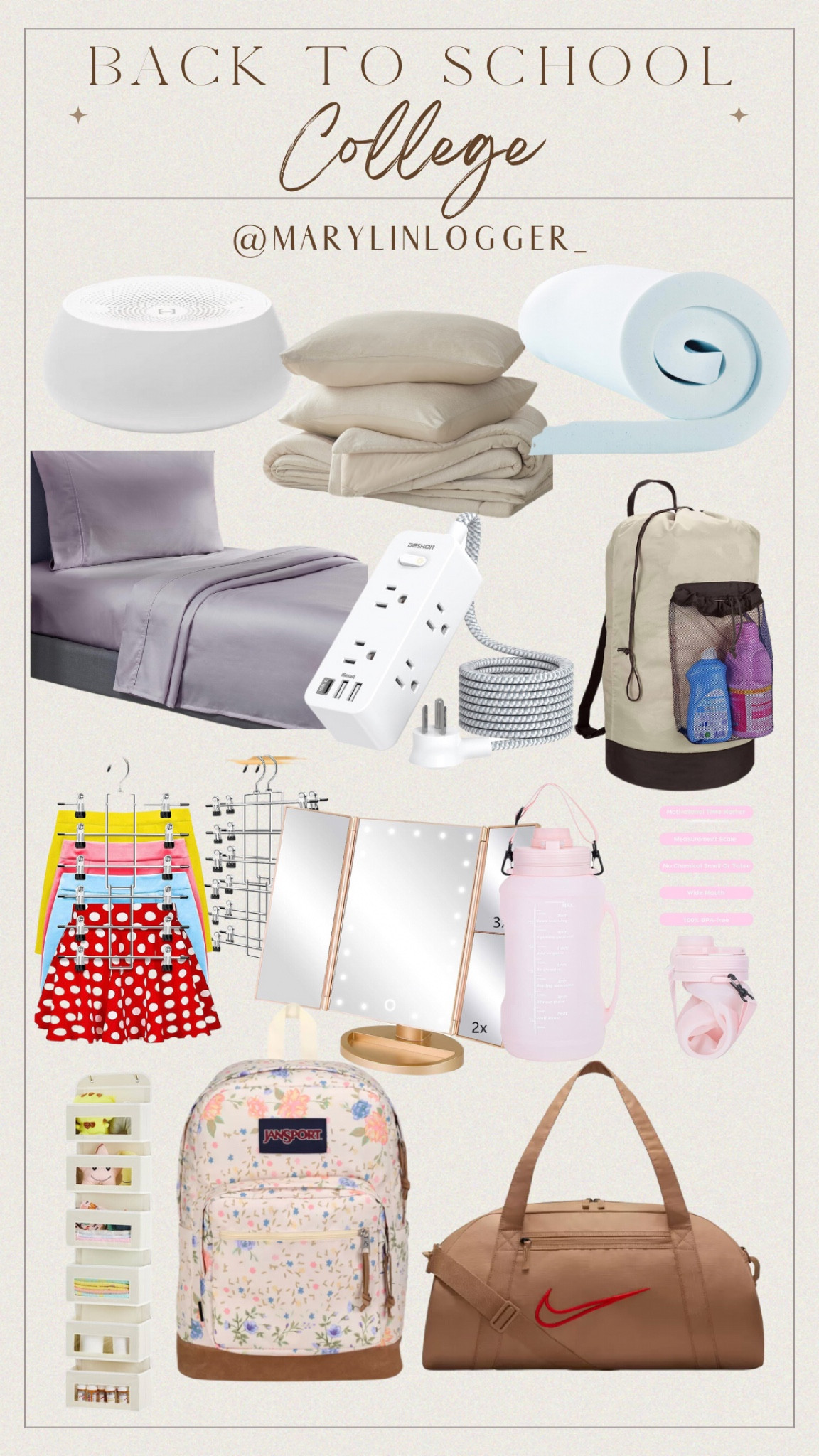 College dorm essentials. Girls dorm essentials. College room ready. College stuff. College bedroom. University dorm. College list. Back to school. Back to college. College bedding. Backpacks. Gym bag. 

#LTKU #LTKFind #LTKBacktoSchool