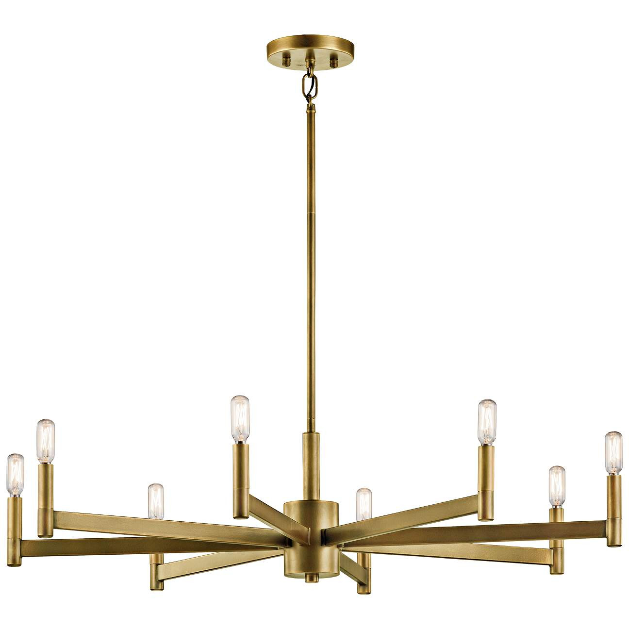 Kichler Erzo 35 1/2" Wide Natural Brass 8-Light Chandelier | Lamps Plus